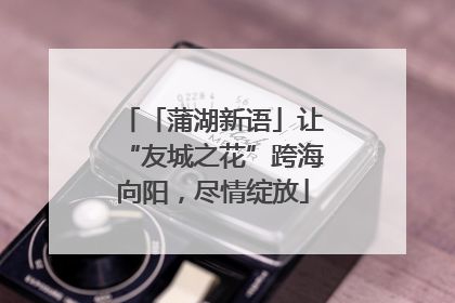 「蒲湖新语」让“友城之花”跨海向阳，尽情绽放