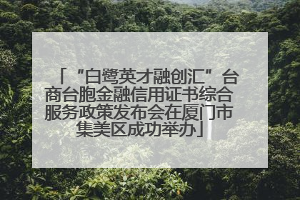 “白鹭英才融创汇”台商台胞金融信用证书综合服务政策发布会在厦门市集美区成功举办