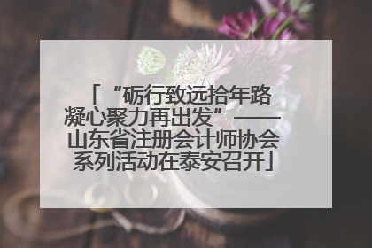 “砺行致远拾年路 凝心聚力再出发”——山东省注册会计师协会系列活动在泰安召开