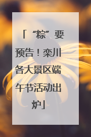 “粽”要预告！栾川各大景区端午节活动出炉