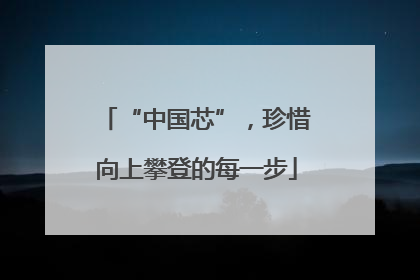 “中国芯”，珍惜向上攀登的每一步