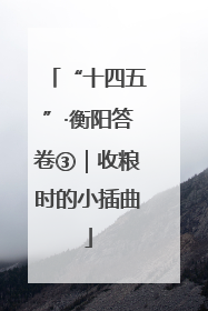 “十四五”·衡阳答卷③｜收粮时的小插曲