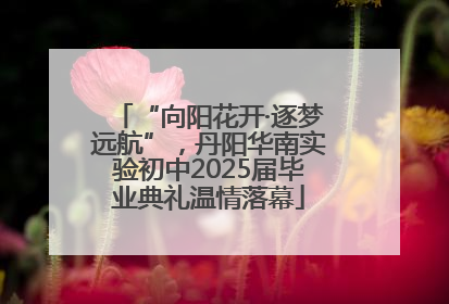 “向阳花开·逐梦远航”，丹阳华南实验初中2025届毕业典礼温情落幕