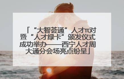 “大智荟通”人才π对暨“人才绿卡”颁发仪式成功举办——西宁人才周大通分会场亮点纷呈