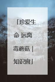 珍爱生命 远离毒蘑菇｜知识窗