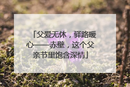 父爱无休，驿路暖心——赤壁，这个父亲节里饱含深情