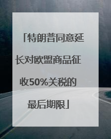 特朗普同意延长对欧盟商品征收50%关税的最后期限