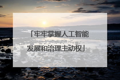 牢牢掌握人工智能发展和治理主动权