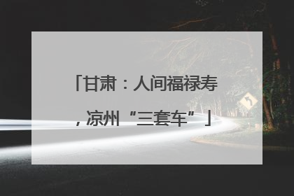 甘肃：人间福禄寿，凉州“三套车”