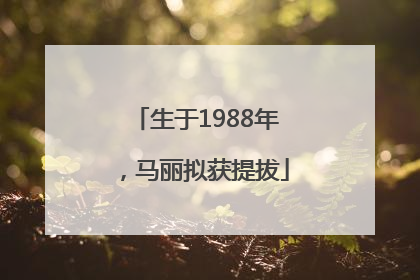 生于1988年，马丽拟获提拔
