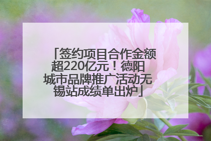 签约项目合作金额超220亿元！德阳城市品牌推广活动无锡站成绩单出炉