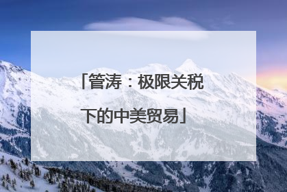 管涛：极限关税下的中美贸易