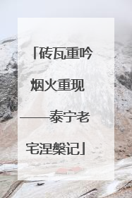 砖瓦重吟 烟火重现——泰宁老宅涅槃记