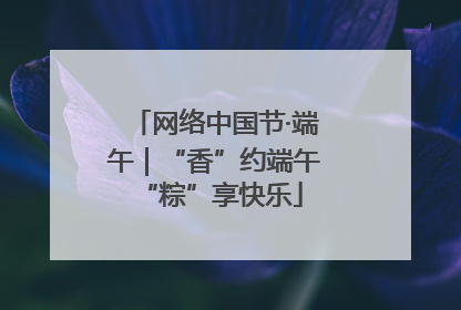 网络中国节·端午｜“香”约端午 “粽”享快乐