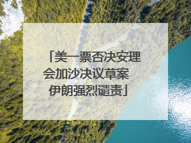 美一票否决安理会加沙决议草案 伊朗强烈谴责