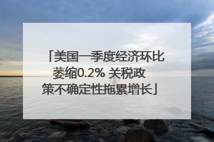 美国一季度经济环比萎缩0.2% 关税政策不确定性拖累增长