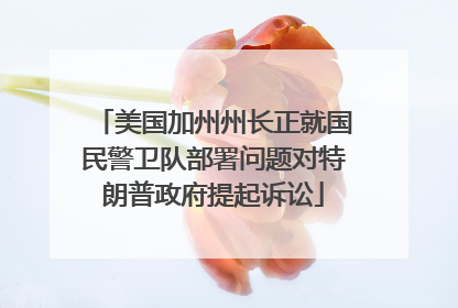美国加州州长正就国民警卫队部署问题对特朗普政府提起诉讼
