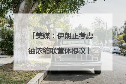 美媒：伊朗正考虑铀浓缩联营体提议