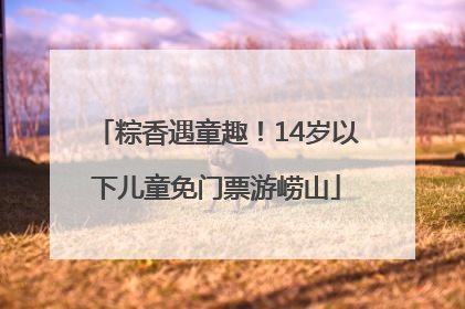 粽香遇童趣！14岁以下儿童免门票游崂山