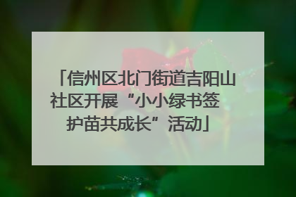 信州区北门街道吉阳山社区开展“小小绿书签 护苗共成长”活动