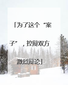 为了这个“案子”，控辩双方激烈辩论