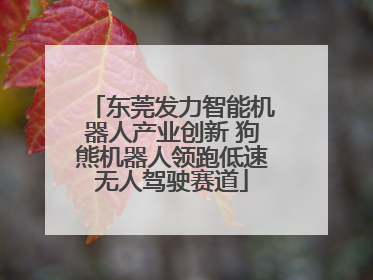 东莞发力智能机器人产业创新 狗熊机器人领跑低速无人驾驶赛道