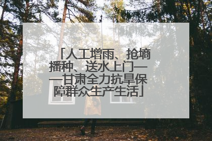 人工增雨、抢墒播种、送水上门——甘肃全力抗旱保障群众生产生活