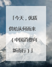 今天，优质供给从何而来（中国消费向新而行）