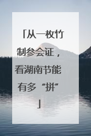 从一枚竹制参会证，看湖南节能有多“拼”