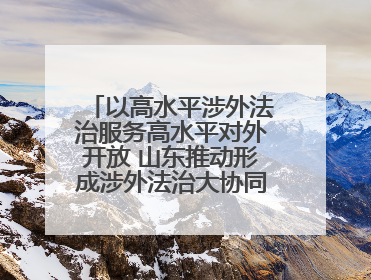 以高水平涉外法治服务高水平对外开放 山东推动形成涉外法治大协同工作格局