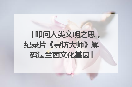 叩问人类文明之思，纪录片《寻访大师》解码法兰西文化基因