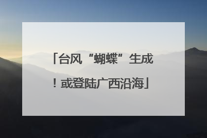 台风“蝴蝶”生成！或登陆广西沿海