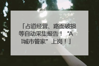 占道经营、路面破损等自动采集报告！“AI城市管家”上岗！