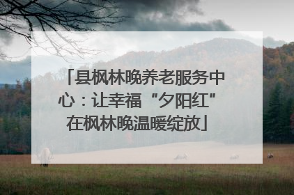 县枫林晚养老服务中心：让幸福“夕阳红”在枫林晚温暖绽放