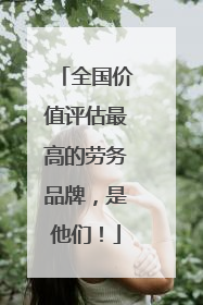 全国价值评估最高的劳务品牌，是他们！