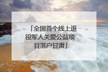 全国首个线上退役军人关爱公益项目落户甘肃