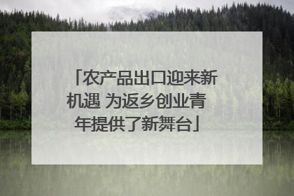 农产品出口迎来新机遇 为返乡创业青年提供了新舞台