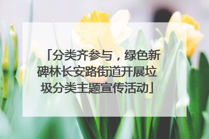 分类齐参与，绿色新碑林长安路街道开展垃圾分类主题宣传活动