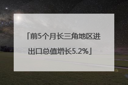 前5个月长三角地区进出口总值增长5.2%