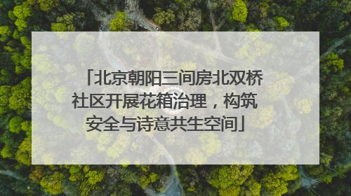 北京朝阳三间房北双桥社区开展花箱治理，构筑安全与诗意共生空间