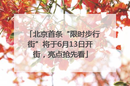 北京首条“限时步行街”将于6月13日开街，亮点抢先看