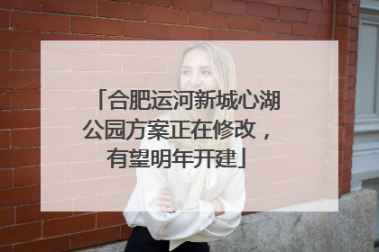合肥运河新城心湖公园方案正在修改，有望明年开建