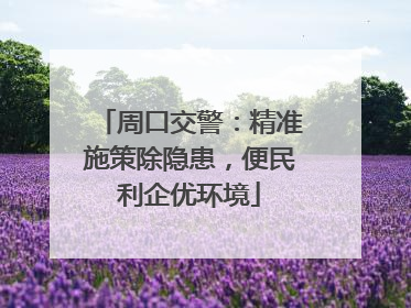 周口交警：精准施策除隐患，便民利企优环境