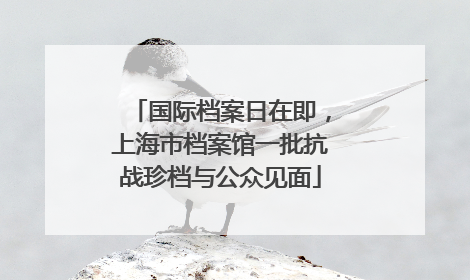 国际档案日在即，上海市档案馆一批抗战珍档与公众见面