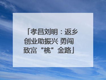 孝昌刘明：返乡创业助振兴 勇闯致富“桃”金路