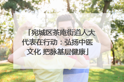 宛城区茶庵街道人大代表在行动：弘扬中医文化 把脉基层健康
