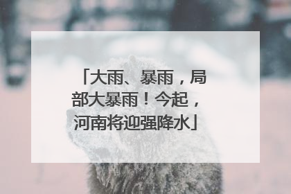 大雨、暴雨，局部大暴雨！今起，河南将迎强降水