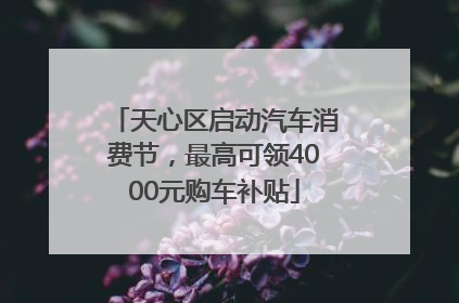 天心区启动汽车消费节，最高可领4000元购车补贴