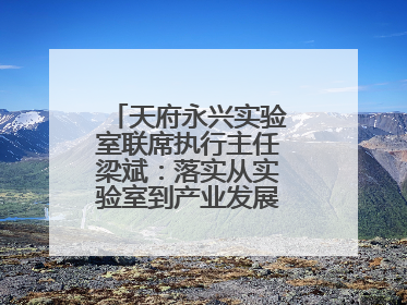 天府永兴实验室联席执行主任梁斌：落实从实验室到产业发展的最后一公里