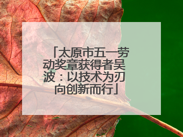 太原市五一劳动奖章获得者吴波：以技术为刃 向创新而行